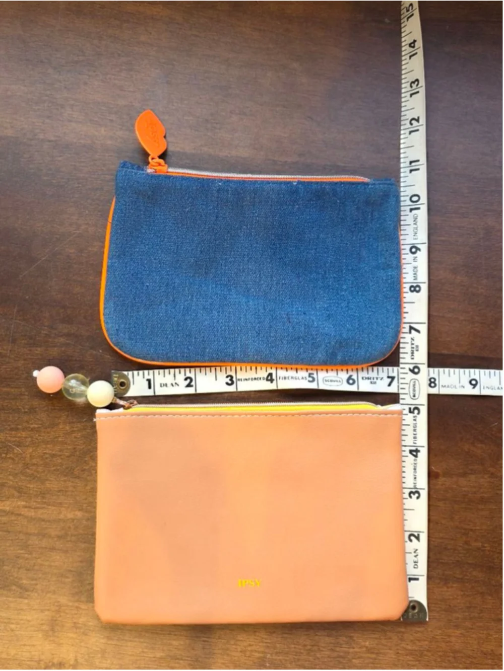 Pair of Ipsy Tie-Dye & Denim Cosmetic Bag One Size